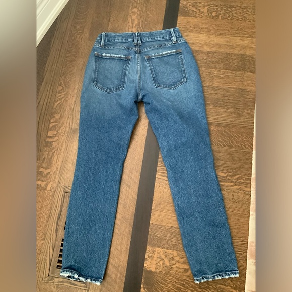 GOOD AMERICAN Good Classic Jeans High Rise Waisted Skinny Frayed Hem Size 28 - Picture 5 of 16